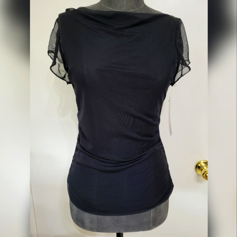 Folter Women's gothic/punk black sheer top/ tank New, w/ original tag.